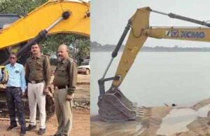 आरंग क्षेत्र के पारागांव रेत खदान में प्रशासन ने की बड़ी कार्रवाई, 4 चेन माउंटेन मशीन जब्त