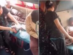 लोअर बर्थ पर चाय बनाने वाली महिला का वीडियो वायरल, ट्रेन में बनी ‘किचन’