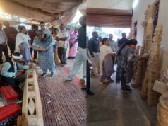 ग्रामीण शिल्प को मिला प्रशासनिक संबल, कमिश्नर ने देखा काष्ठ कला का काम