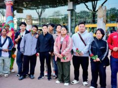 अरुणाचल के वेटलिफ्टरों का विमानतल पर रंगारंग स्वागत