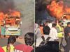 रीवा से सूरत जा रही बस में आग, इंदौर-भोपाल हाईवे पर मची अफरा-तफरी