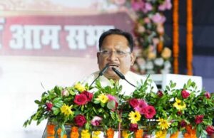 मुख्यमंत्री साय नवनिर्मित नगर पंचायत शिवनंदनपुर के शपथ ग्रहण समारोह में हुए शामिल