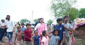 Children from the snake charmer community played ‘Snakes and Ladders’ based on child rights