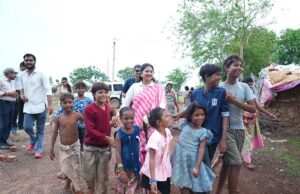 Children from the snake charmer community played ‘Snakes and Ladders’ based on child rights