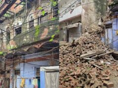 रायपुर में DJ की तेज आवाज से जर्जर इमारत का हिस्सा गिरा, बाल-बाल बचे लोग
