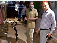 एलिवेटेड रोड के पास सड़क धंसी, ग्वालियर में 4 मकानों में दरारें पड़ीं
