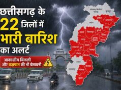 22 जिलों में झमाझम बारिश के आसार, बिजली-वज्रपात को लेकर अलर्ट